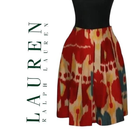 Lauren Ralph Lauren 100% Silk Pleated Skirt Size 6 - Picture 1 of 11